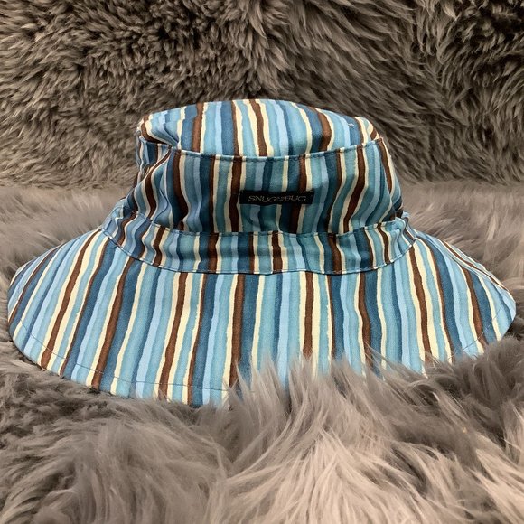 Snug As A Bug | Children's Beach Bum Adjustable Sun Hat | Blue & Brown | 0-2 Yrs - Picture 1 of 4